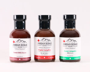 3 bottle of of BBQ sauce 