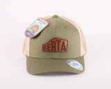 Berta Leather Patch Adjustable Snapback Hat