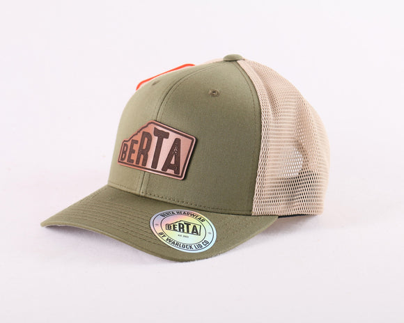 Berta Leather Patch Adjustable Snapback Hat