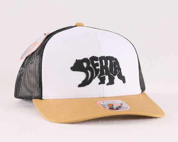 Berta Grizzly Snapback Hat - Black, Gold & White
