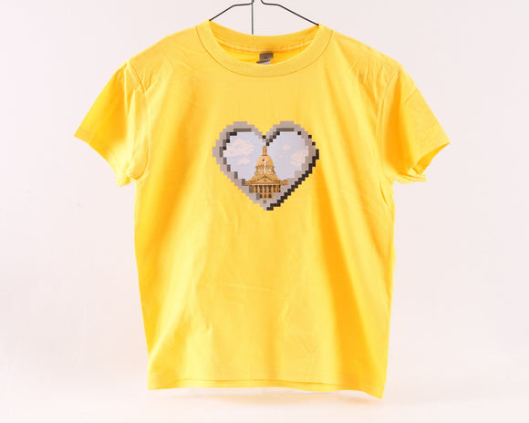 Pixel Heart Alberta Legislature T-shirt - Youth