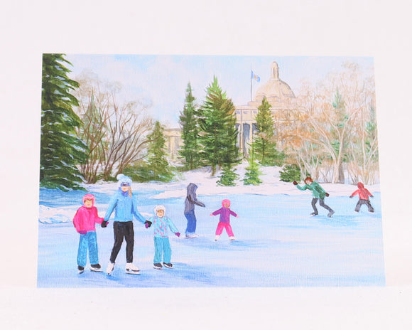 Skating at the Legislature Greeting Card