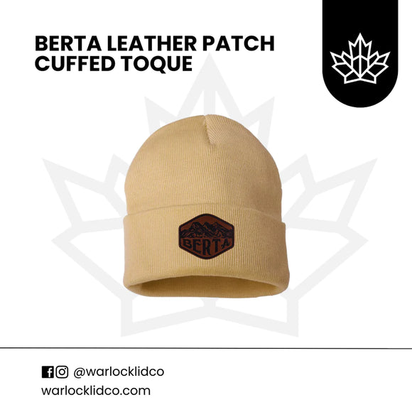 Berta Cuffed Leather Patch Toque