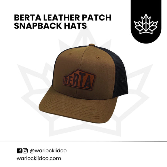 Berta Leather Patch Adjustable Snapback Hat Brown