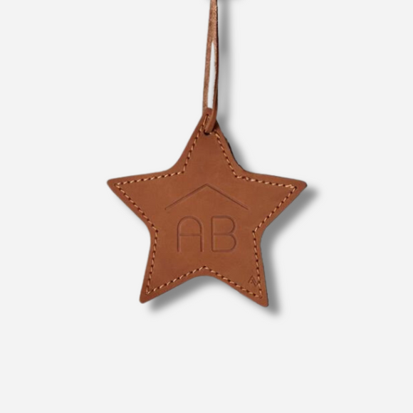 Alberta Branded Leather Star Ornament