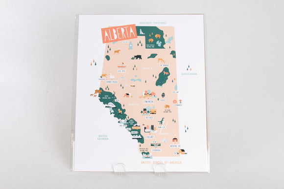 Alberta Map Print, 8x10