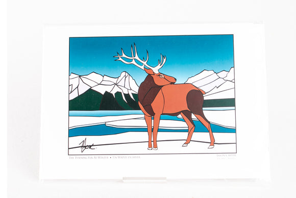 The Turning Elk at Winter - Jason Carter Art Card
